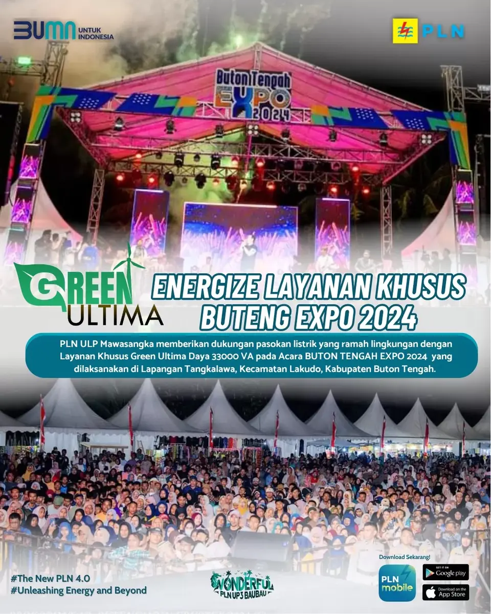 ULP Mawasangka UP3 Baubau Sukseskan Acara Buton Tengah Expo 2024 dengan Layanan Khusus Green Ultima