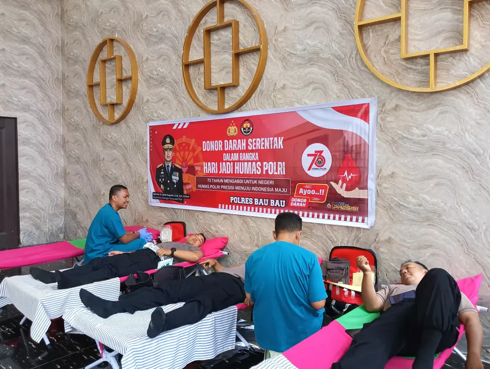Polres Baubau Kumpulkan 51 Kantong Darah
