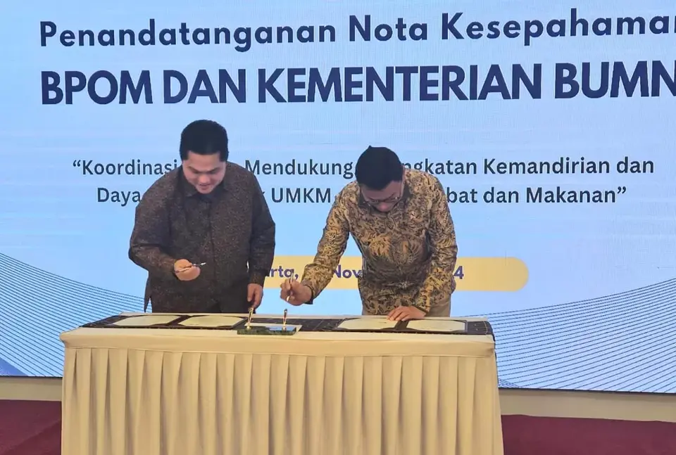 Taruna Ikrar MoU dengan Erick Thohir, BPOM Sinergi BUMN Majukan UMKM