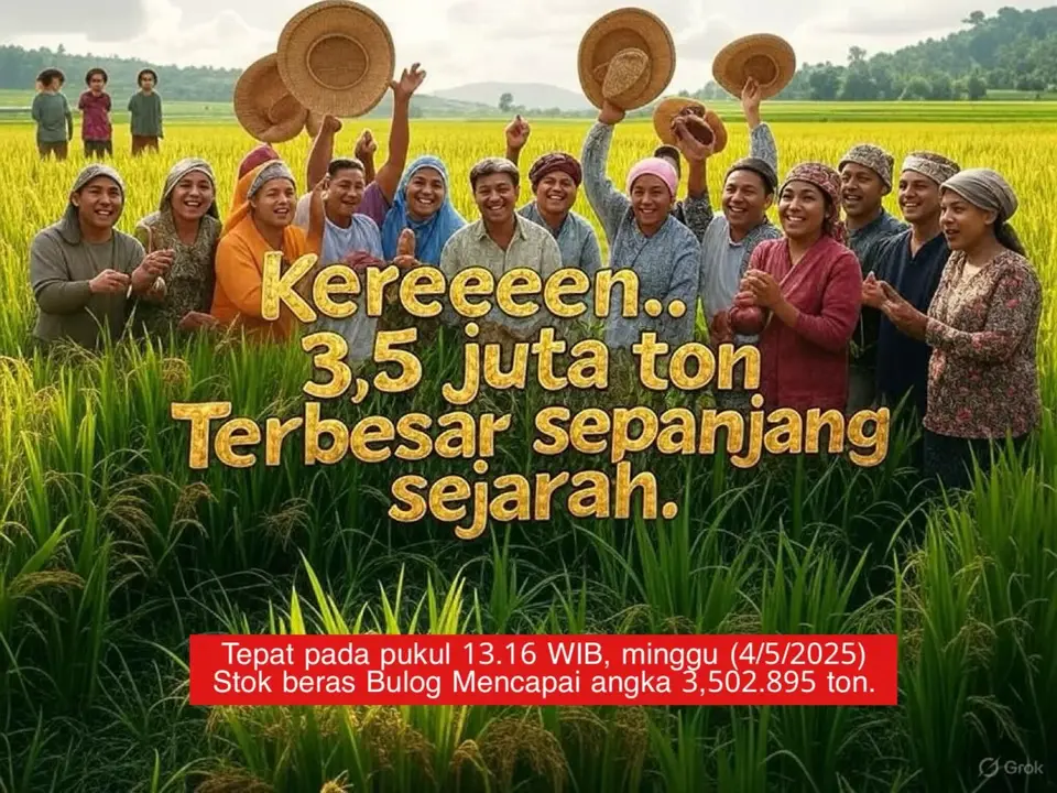 Serapan Beras Bulog Januari–Mei Tertinggi dalam 57 Tahun, Tanpa Impor