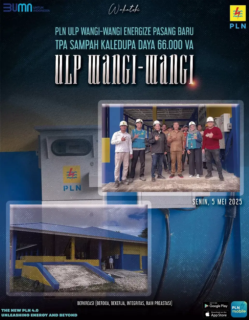 ULP Wangi-wangi Sukses Energize Pasang Baru Daya 66.000 VA
