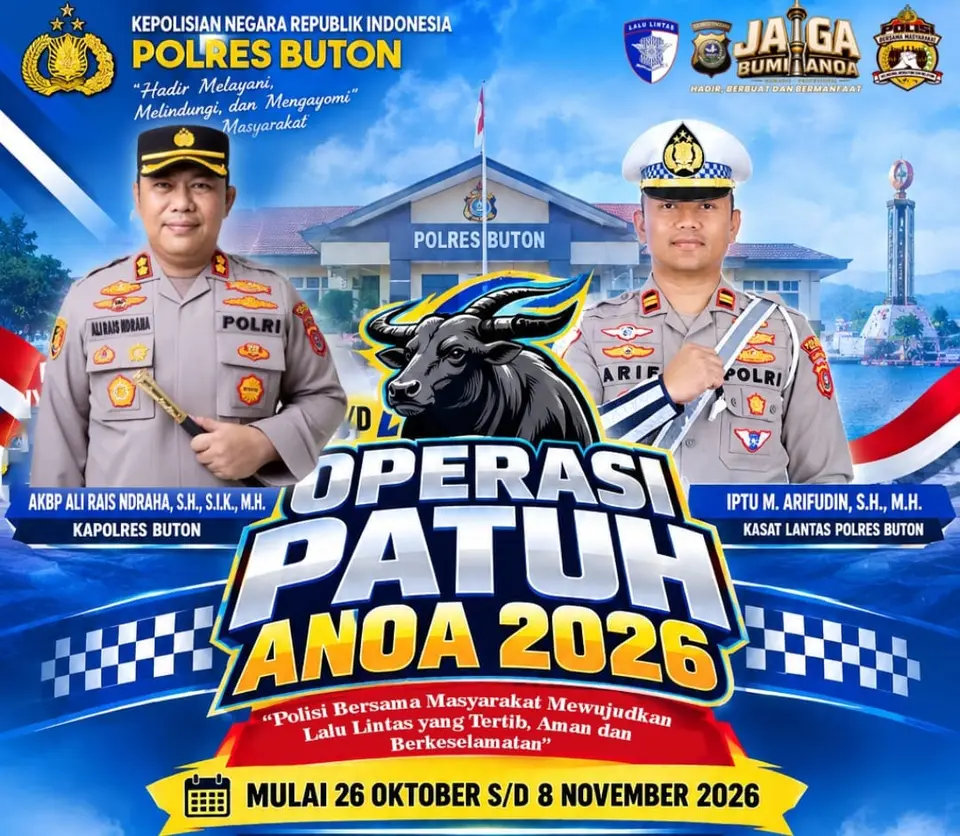 Polres Buton Gelar Operasi Patuh Anoa 2026 Mulai 26 Oktober, Ini Daftar Pelanggarannya