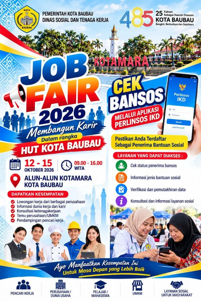 Dinsosnakertrans Gelar Job Fair dan Layanan Cek Bansos